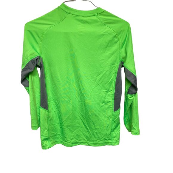 Nike Dri-Fit Youth Size S Neon Green/Gray Workout Athletic Long sleeve Shirt - Picture 4 of 7